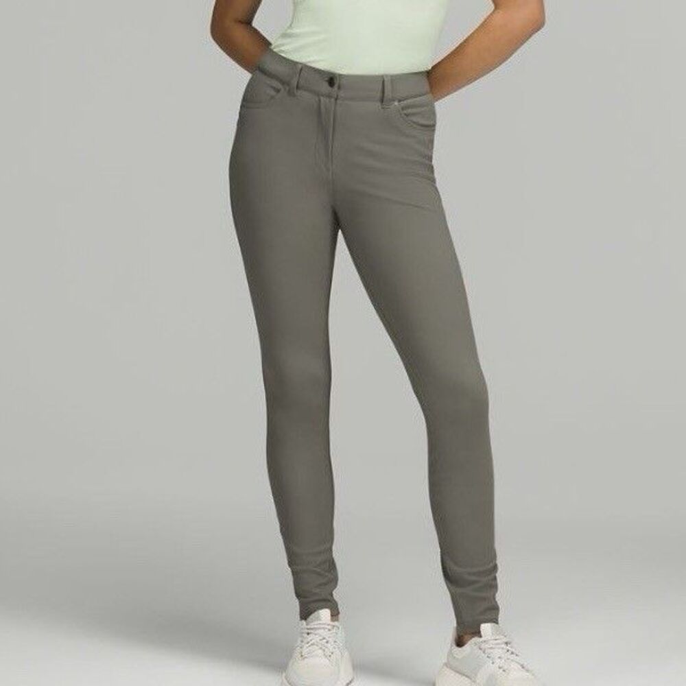 Lululemon City Sleek Slim-Fit High-Rise Pants Women’s 28 Gray Green NWT